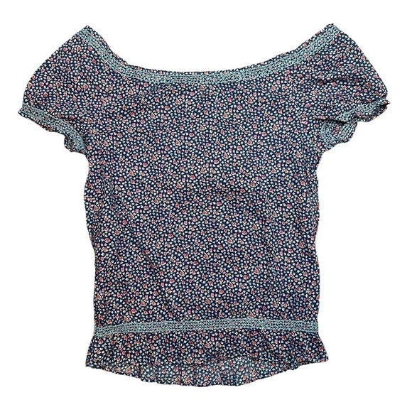 Abercrombie & Fitch Floral Peasant Prairie Style Lightweight Blouse Top Medium - Picture 2 of 7